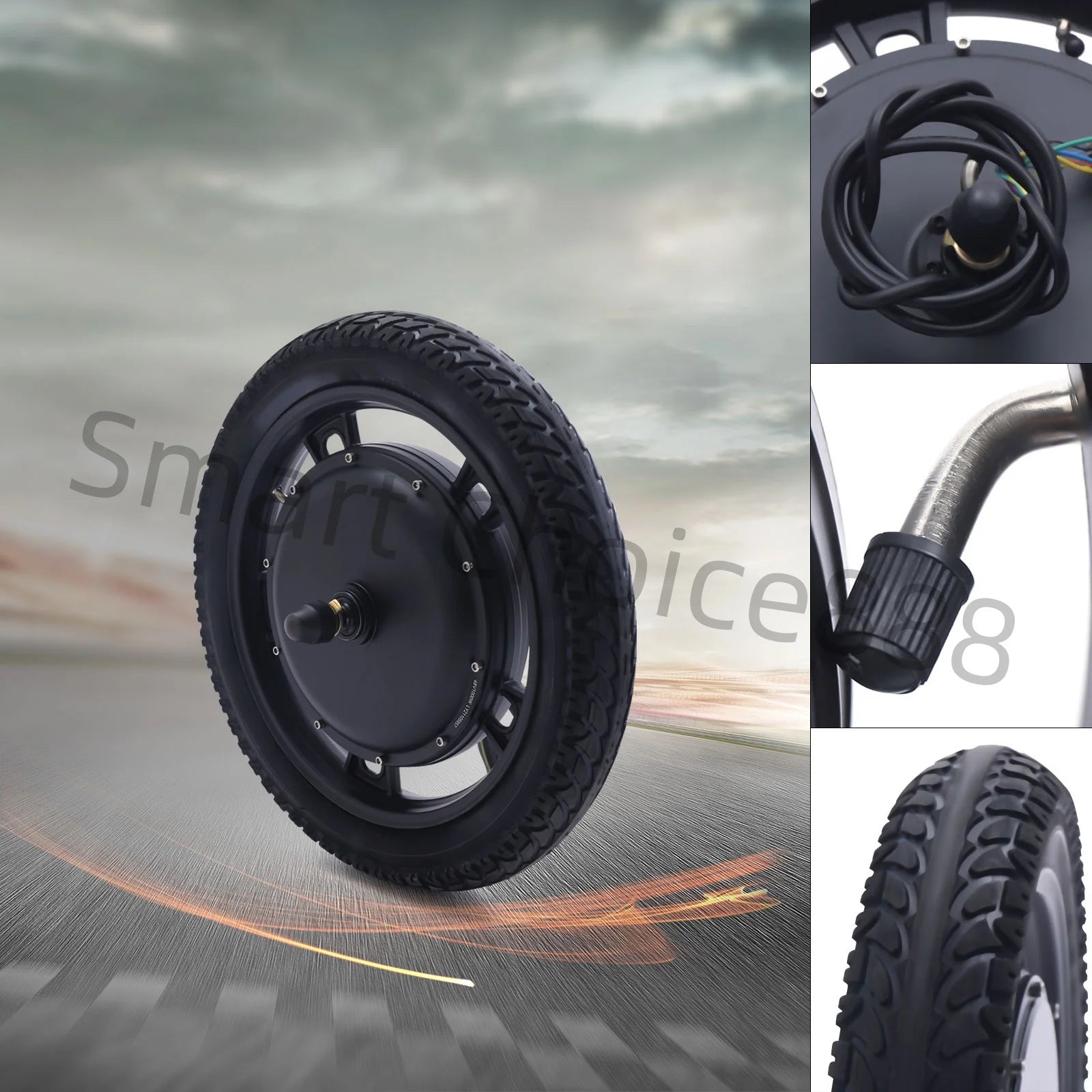 48V 1000W Electric Bicycle Motor Kit 16" Front Wheel with Motor E-Bike Hub Motor Wheel Set