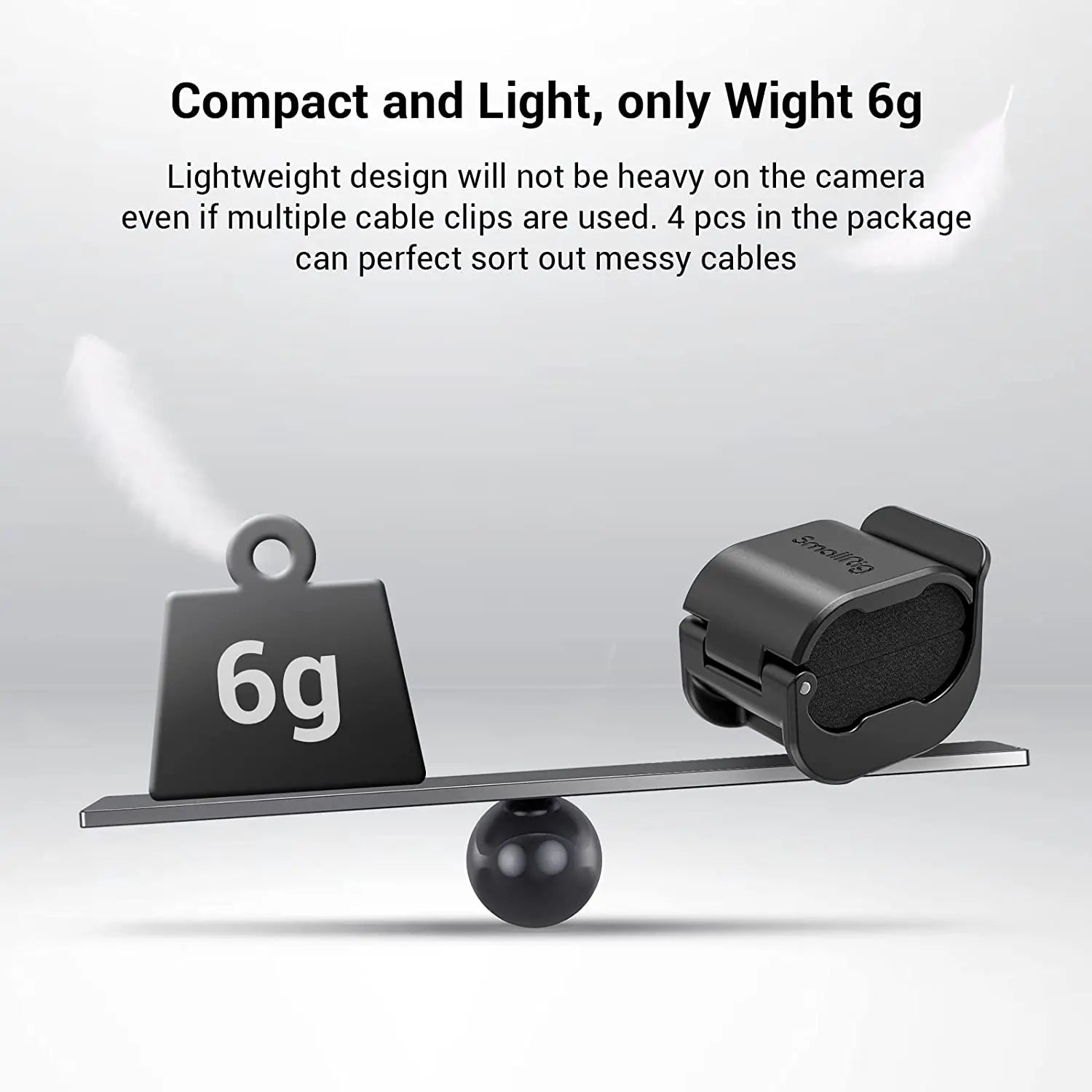 SmallRig Camera Cable Clamp (4 pcs) for SDI / Microphone Cable DSLR Camera Cable Lock Mount Support 2-7mm Cable - 3685