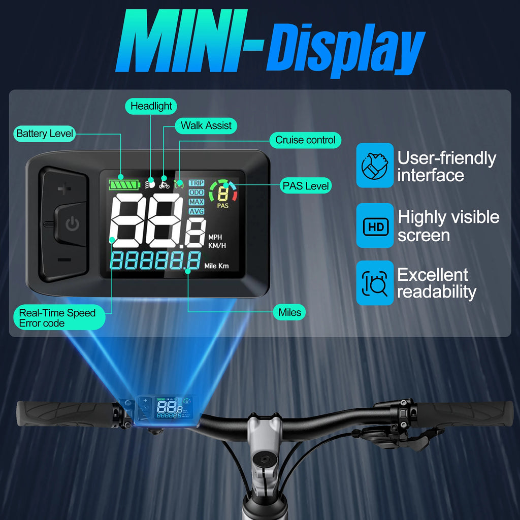 Fat Tire Electric Bike Conversion Kit - 20"/26" 750W Rear Hub Motor E-Bike Complete Kit, Cruise Control & Multi-Drive Mode