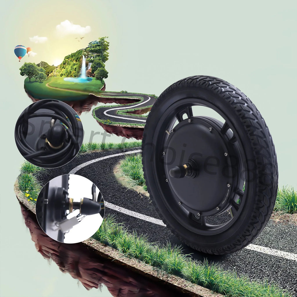 48V 1000W Electric Bicycle Motor Kit 16" Front Wheel with Motor E-Bike Hub Motor Wheel Set