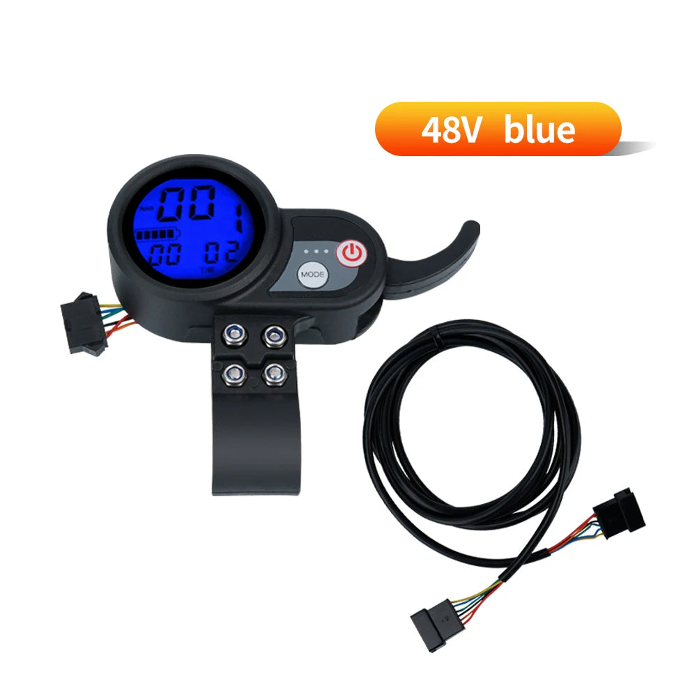JP 36V 48V 52V 60V 72V Electric Scooter LCD Screen With Thumb Throttle Meter Display With USB Charging Shift Switch Accelerator