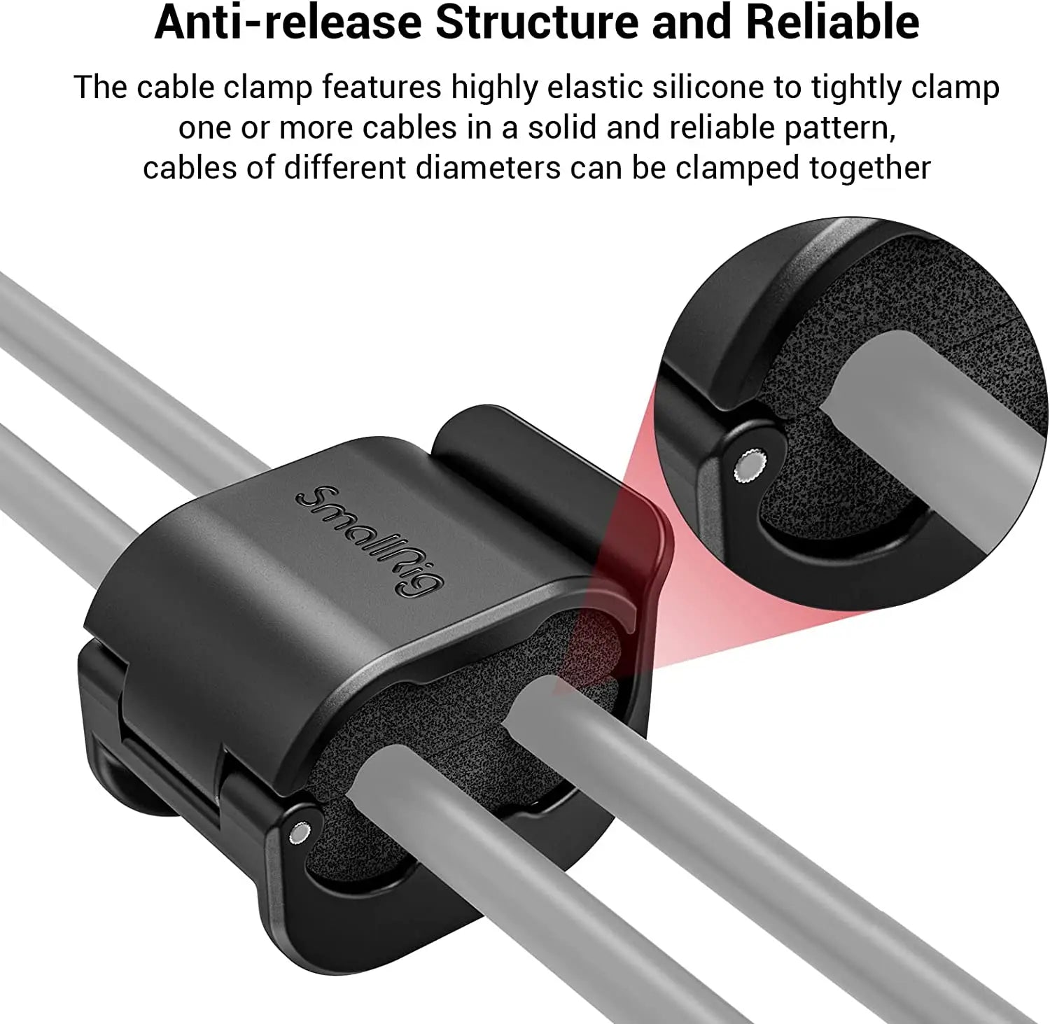 SmallRig Camera Cable Clamp (4 pcs) for SDI / Microphone Cable DSLR Camera Cable Lock Mount Support 2-7mm Cable - 3685
