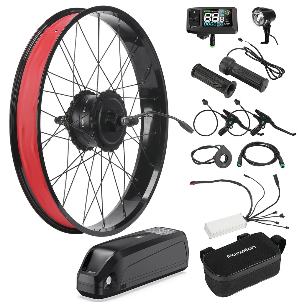 Fat Tire Electric Bike Conversion Kit - 20"/26" 750W Rear Hub Motor E-Bike Complete Kit, Cruise Control & Multi-Drive Mode