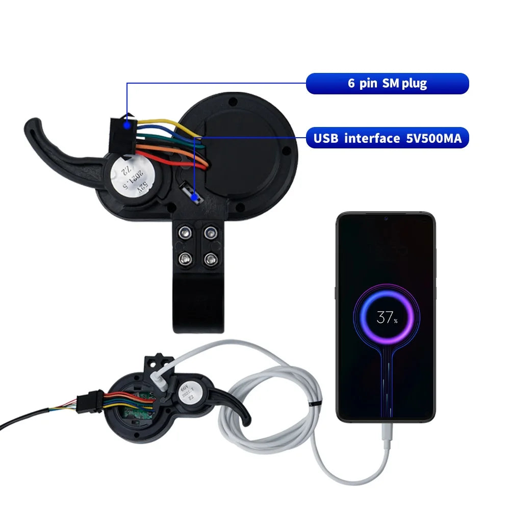 JP 36V 48V 52V 60V 72V Electric Scooter LCD Screen With Thumb Throttle Meter Display With USB Charging Shift Switch Accelerator