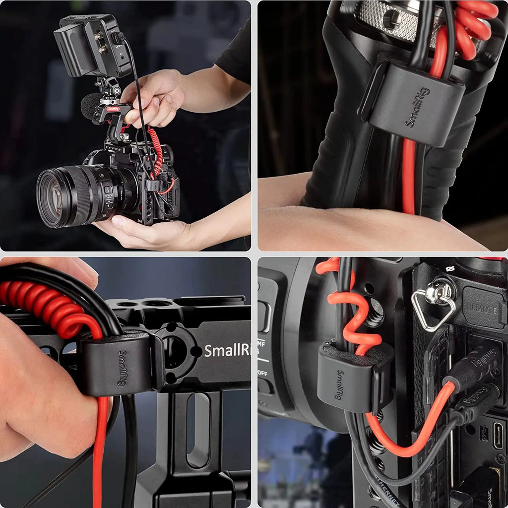 SmallRig Camera Cable Clamp (4 pcs) for SDI / Microphone Cable DSLR Camera Cable Lock Mount Support 2-7mm Cable - 3685