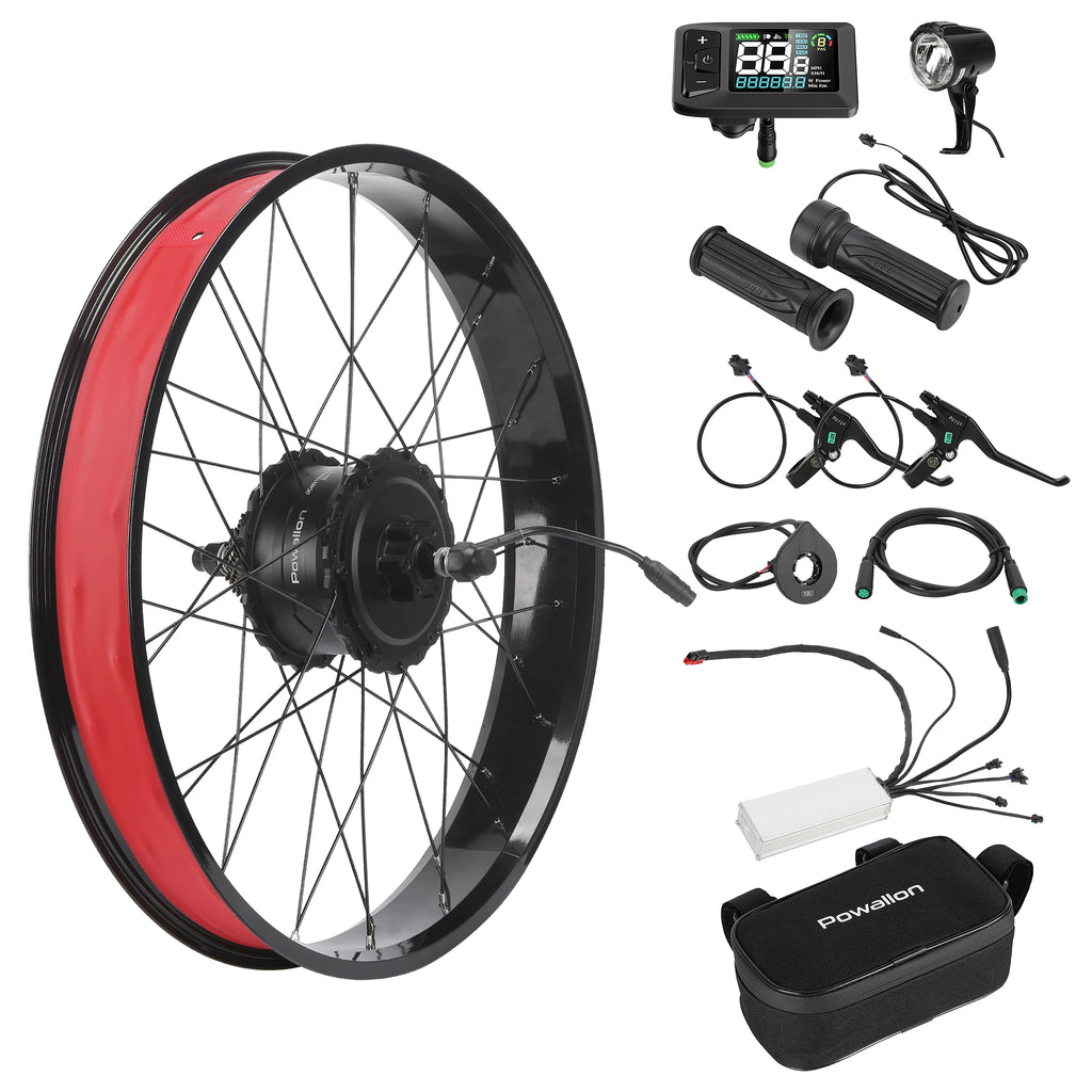Fat Tire Electric Bike Conversion Kit - 20"/26" 750W Rear Hub Motor E-Bike Complete Kit, Cruise Control & Multi-Drive Mode