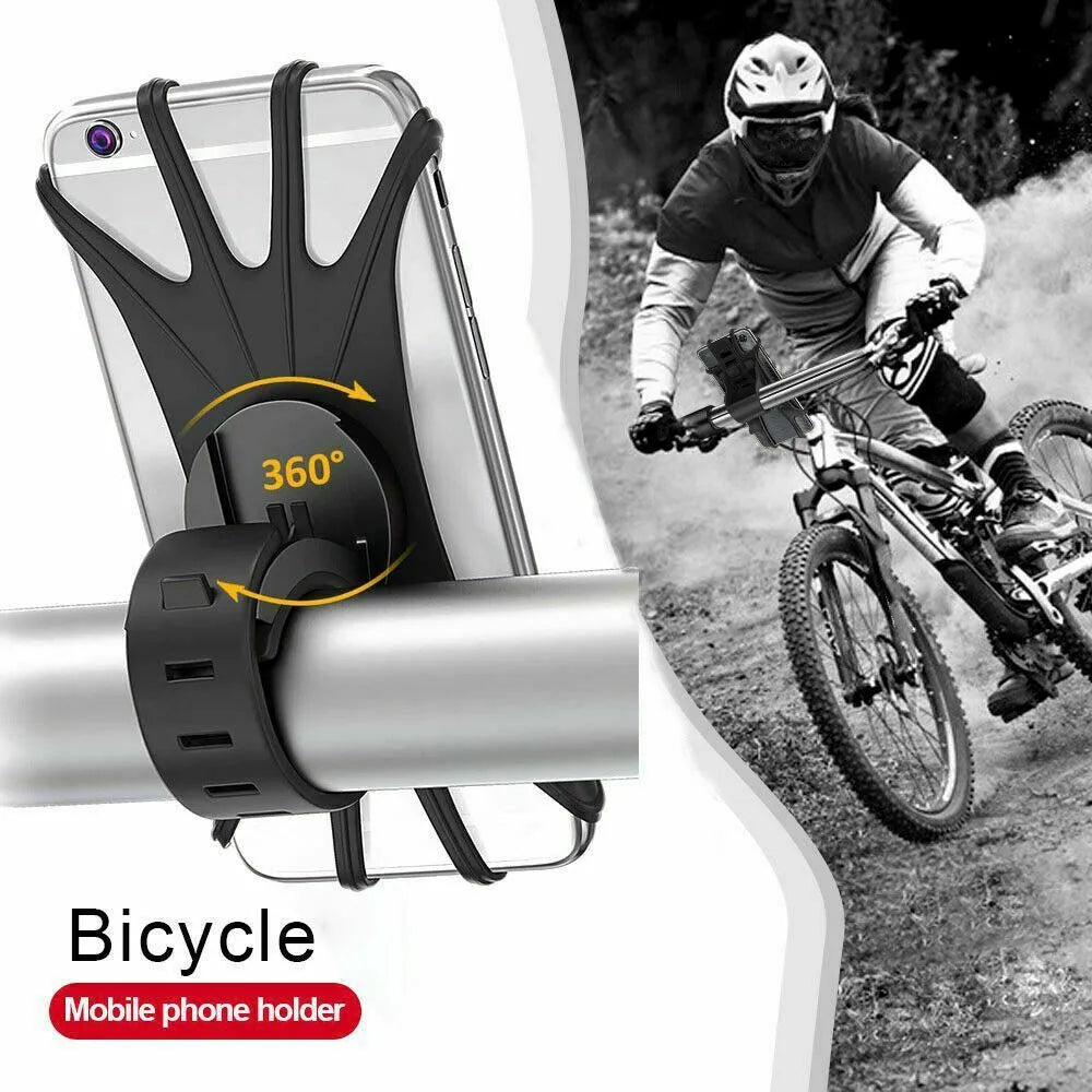 Universal Shockproof Elastic Silicone Mount Phone Holder Stand Riding Cycling Bicycle MTB Bike Phone DVR GPS Support Bracket